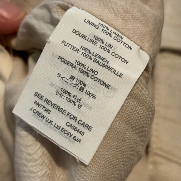 J Crew 100% Linen Light Khaki Pencil Skirt Size 6 | Classic | capsule wardrobe | - Picture 7 of 9